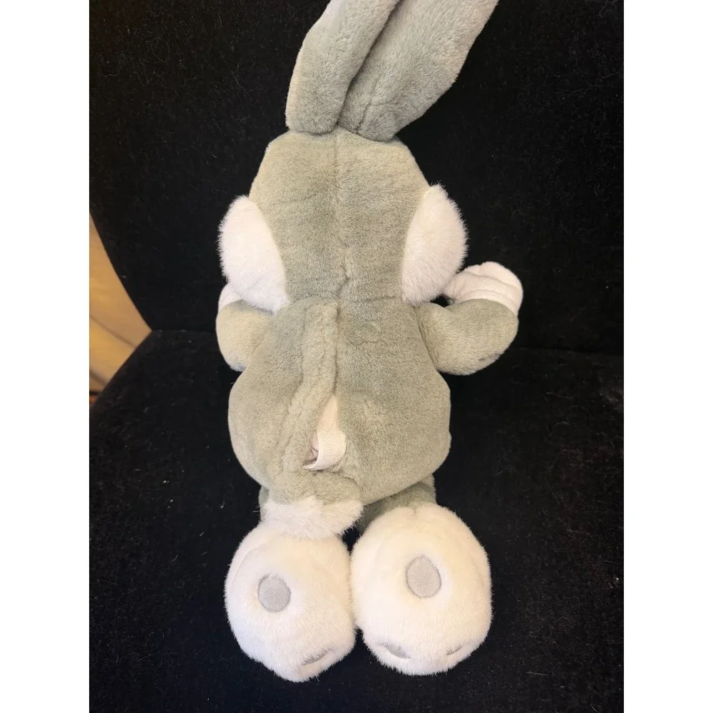 Vintage '97 Tyco Baby Looney Tunes Tickle Me Bugs Bunny Plush Toy Grey White 14